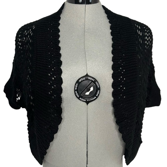 NWT Vintage Deadstock Black Knit Shrug Size XL - Picture 1 of 4